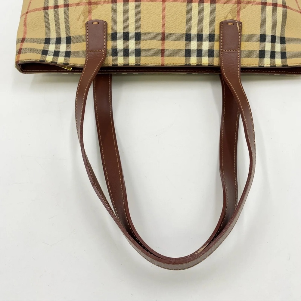 Auth Burberry Beige Nova Red Check Tote Bag Nylon and Burberry dust bag - Picture 13 of 17